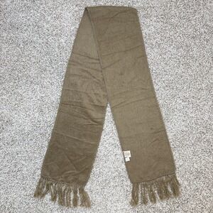 VTG Alpaca Camargo 100% Alpaca Scarf Camel Brown Fringe Peru Luxury Soft Warm